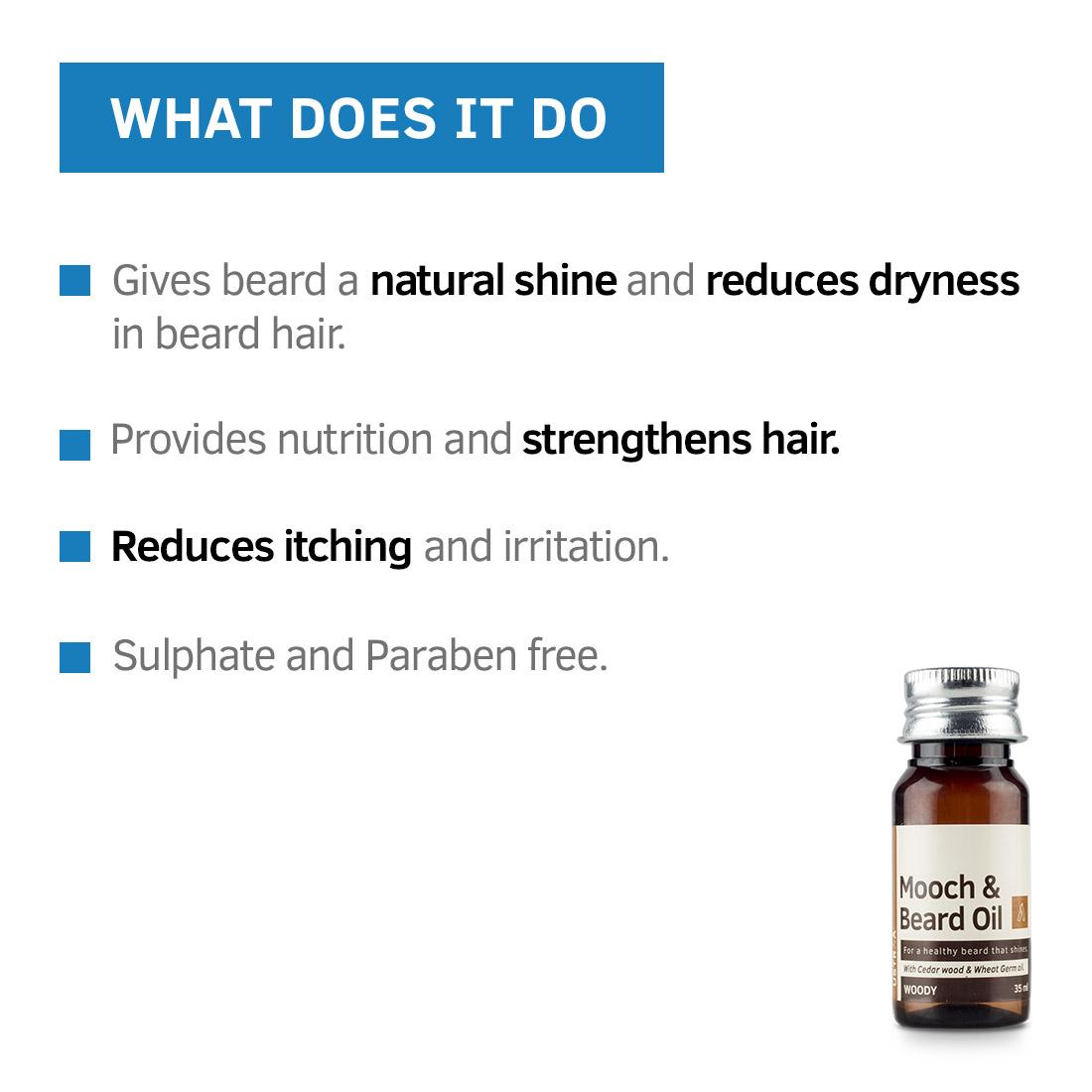Ustraa Beard & Mooch Oil, Woody (35 ml)