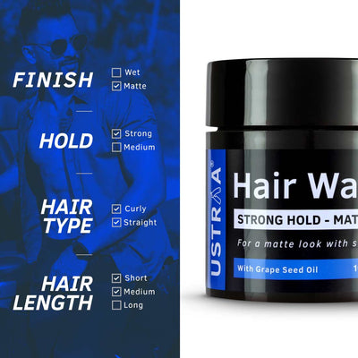 Ustraa Hair Wax - Strong Hold, Matte Look (100 gm)