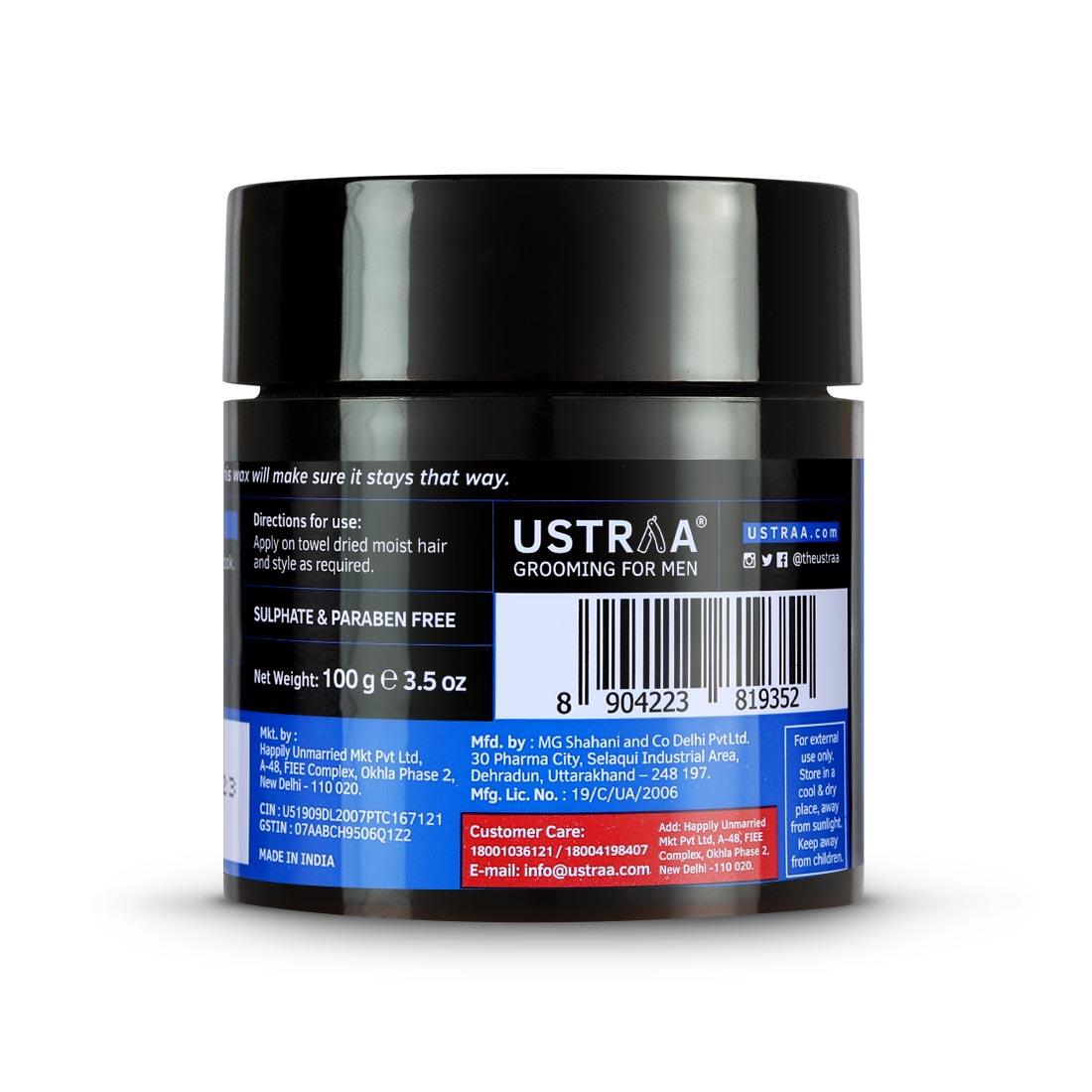 Ustraa Hair Wax - Strong Hold, Matte Look (100 gm)