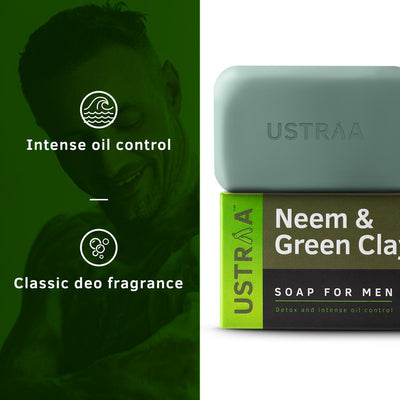 Ustraa Neem & Green Clay Soap - 100 gms (Pack of 2)