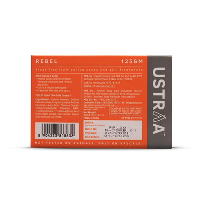 Ustraa Rebel Cologne Soap With Oak & Walnut - 125 gms (Pack of 3)