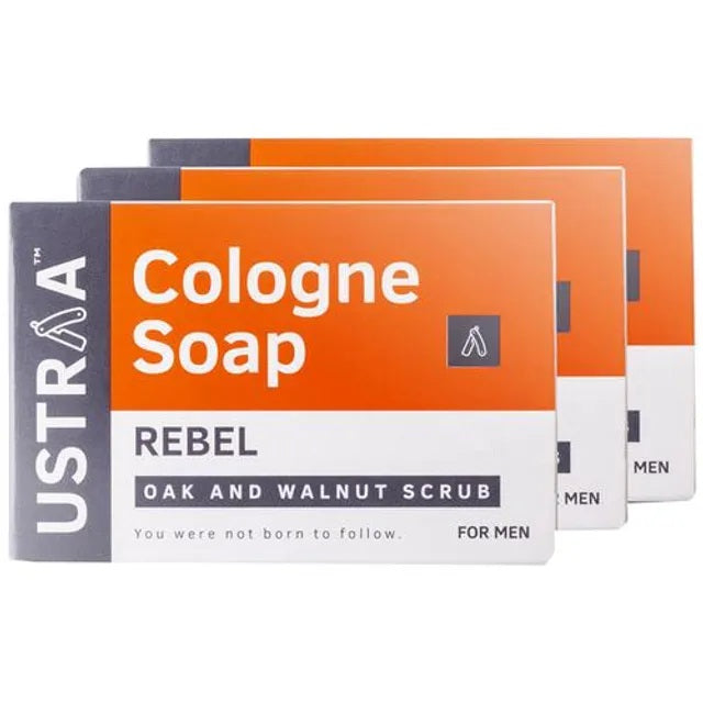 Ustraa Rebel Cologne Soap With Oak & Walnut - 125 gms (Pack of 3)
