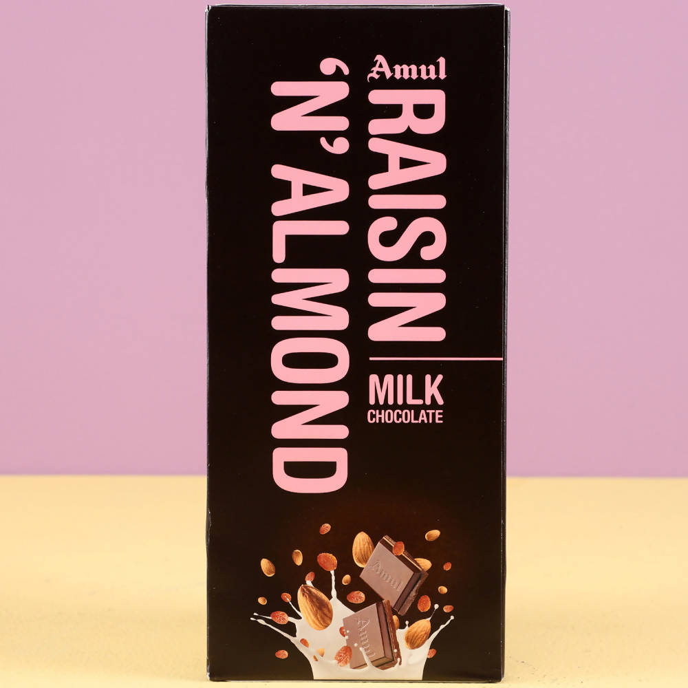 Black Panther Rakhi & Amul Raisin N Almond Chocolate