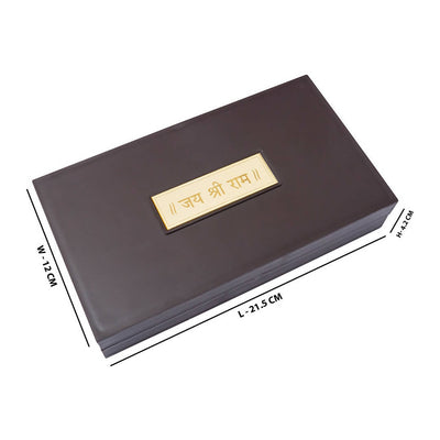Golden Peacock 24 Ct Gold-Polished & Brown Ram Darbaar Pooja Box