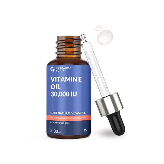 Carbamide Forte Vitamin E Oil For Face & Hair | Vitamin E Oil 30000 IU - 100% Natural Vitamin E Oil - Pharma Grade & Tested for Purity - 30ml
