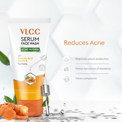 VLCC Salicylic Acid & Turmeric Serum Face Wash for AM & Aloe Vera Serum Face Wash for PM (150 ml + 150 ml)