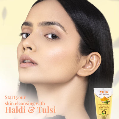 VLCC Ayurveda Deep Pore Cleansing Haldi & Tulsi Face Wash (100 ml)