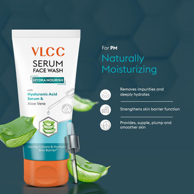 VLCC Vitamin C & Mulberry Serum Face Wash for AM & Aloe Vera Serum Face Wash for PM (150 ml + 150 ml)