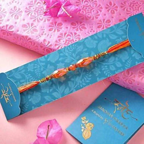 Ethnic Pearl & Mauli Rakhi With Figberry Combo