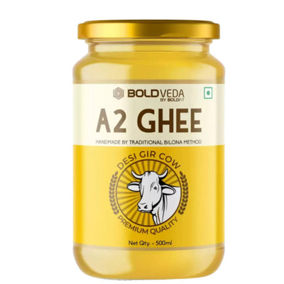 Boldfit Boldveda A2 Bilona Cow Ghee | Traditional Curd Churned | 100% Gir Cow Ghee