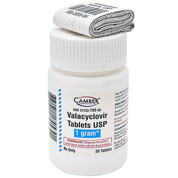 Valacyclovir 1000 mg (1 gram) Tablets 30 Tablets (RX)