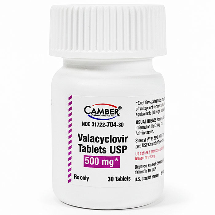 Valacyclovir 500 mg Tablets 30 Count (RX)