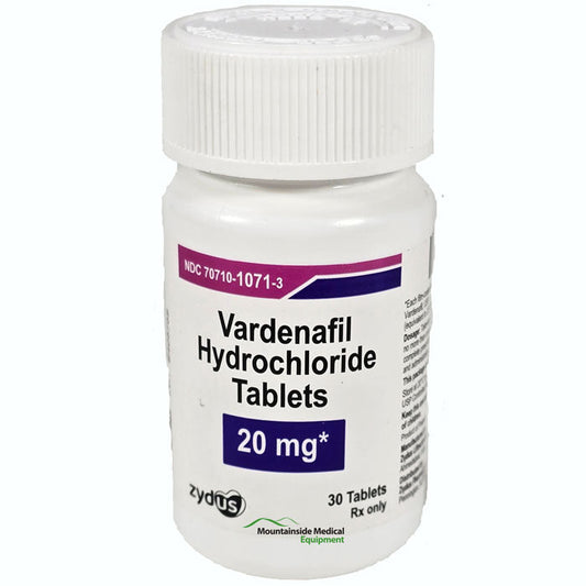 Vardenafil Hydrochloride Tablets 20 mg by Zydus 30 Count (RX)