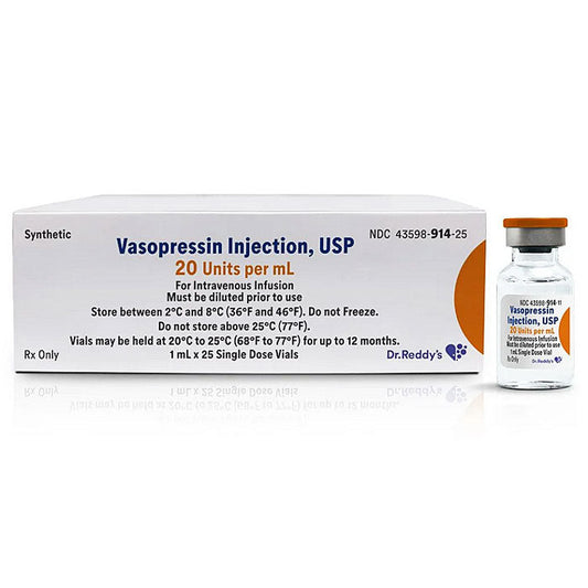 Vasopressin Injection 20 Units Per mL, Single-Dose Vials 1 mL x 10/Box (RX)