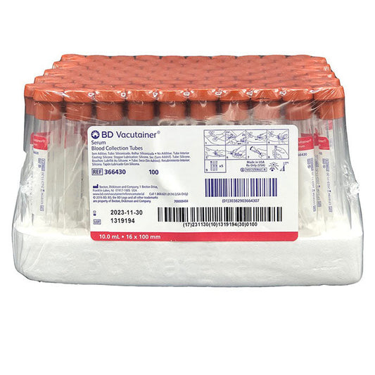 Venous Blood Collection Tubes 10 mL BD Vacutainer Glass 16mm x 100mm, 100/box