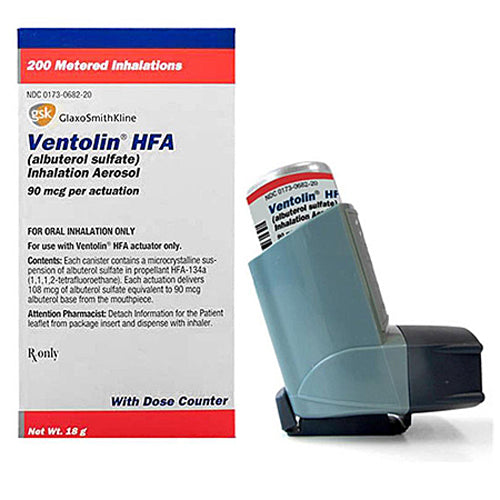 Ventolin HFA Inhaler 90 mcg, 18 gm (Rx)