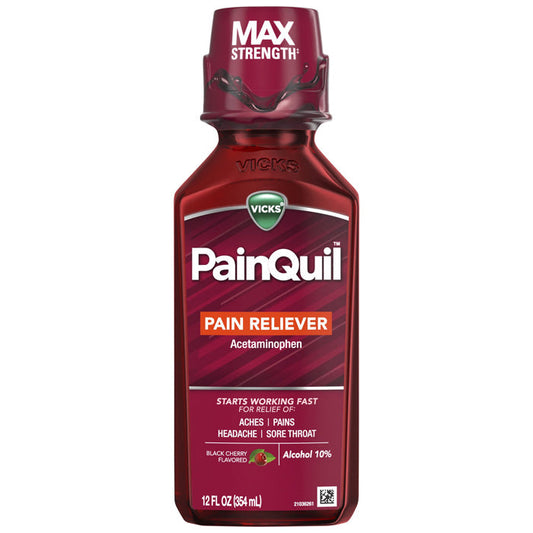 Vicks PainQuil Pain Reliever Daytime Liquid 12 oz, Black Cherry