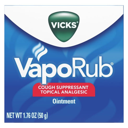 Vicks VapoRub Cough Suppressant Chest Rub Ointment Original 1.76 oz