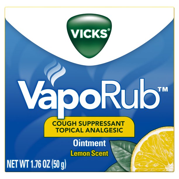Vicks Chest Rub VapoRub Cough Suppressant Ointment with Lemon Scent 1.76 oz