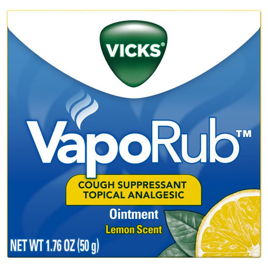 Vicks Chest Rub VapoRub Cough Suppressant Ointment with Lemon Scent 1.76 oz