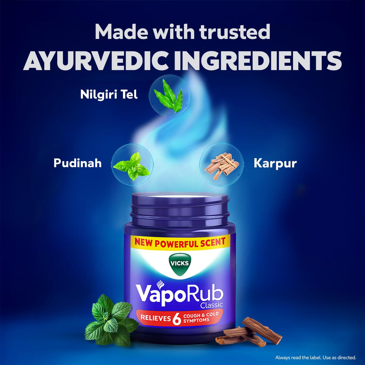 Vicks Vaporub 50 ml | Relief from Cold, Cough, Blocked Nose & Body Pain