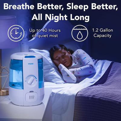 Vicks CoolRelief Cool Mist Humidifier Filter Free