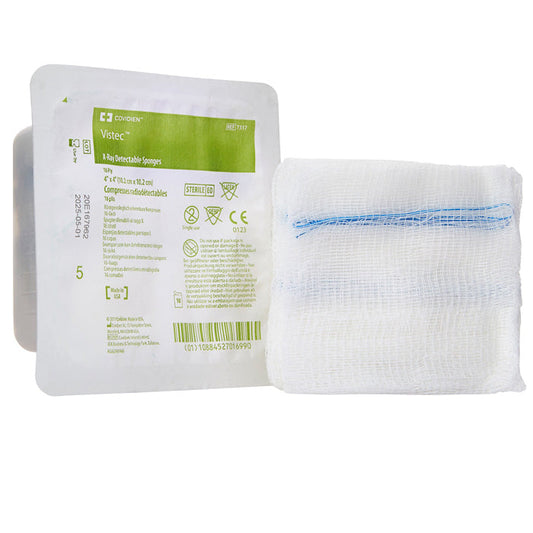Visitec Gauze Sponge X-Ray Detectable 4 x 4 Inch 16-Ply, USP Type VII, Sterile 10/Tray