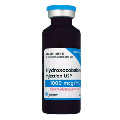 B 12 Hydroxocobalamin Injection For Vitamin B12 Deficiency & Energy 30,000 mcg Multiple Dose Vial 30 mL (Rx)