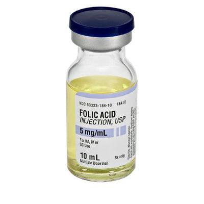 Folic Acid Injection IV Supplement for Folate Deficiency 50 mg/10 mL Multi Dose Vial 10 mL (Rx)
