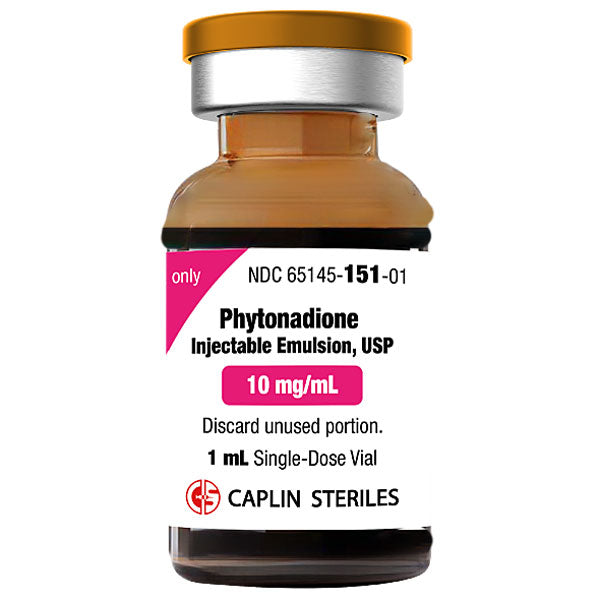 Vitamin K Injection Shot Phytonadione Emulsion 10 mg/1 mL 10/Box (RX)