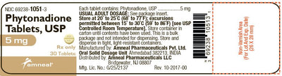 Phytonadione (Vitamin K) 5 mg Tablets 30 Count