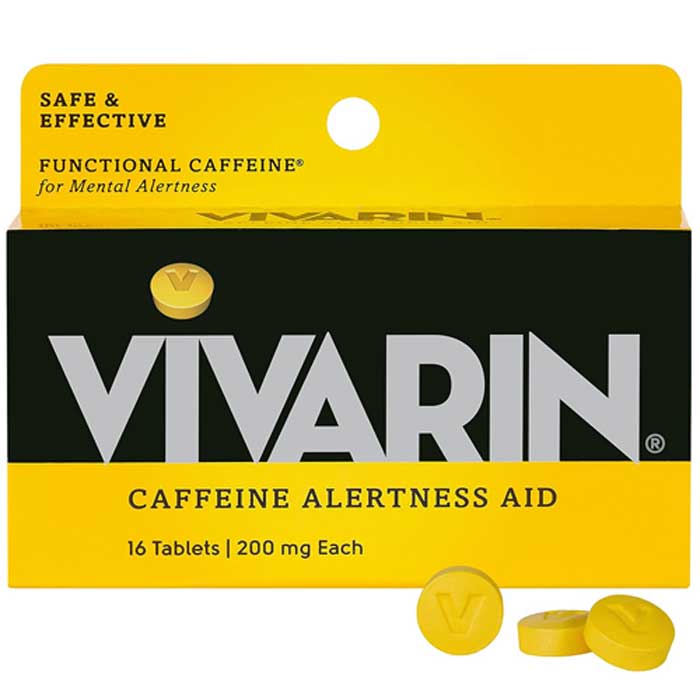 Vivarin Caffeine Alertness Pills 200 mg Stay Awake, Stay Focused 16 Count