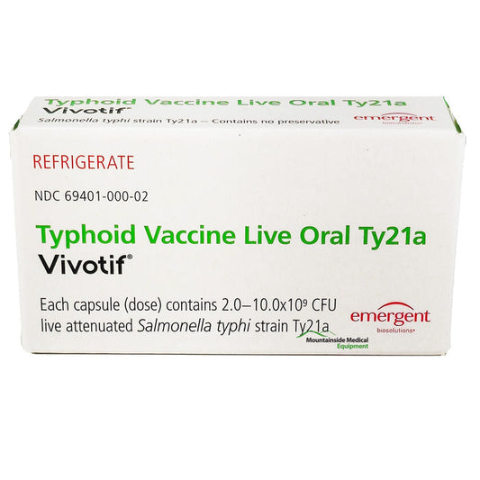 Vivotif (Typhoid Vaccine Live Oral Ty21a) Capsules, 4/Box  **Refrigerated Item