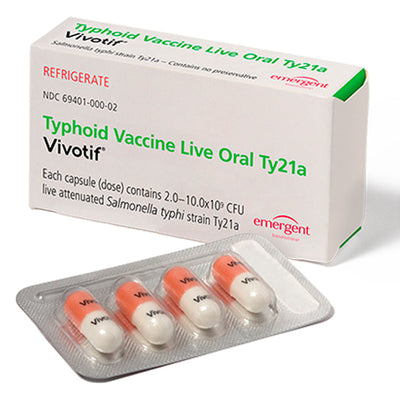 Vivotif (Typhoid Vaccine Live Oral Ty21a) Capsules, 4/Box  **Refrigerated Item