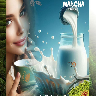 Eteasy Matcha Badam Honey Mix Milk Drink Kashmiri Kesar Saffron Mix Powder