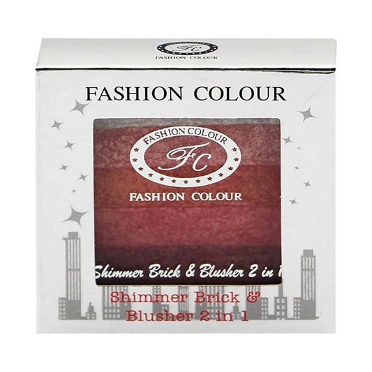 Fashion Colour Shimmer Brick & Blusher 2 in 1 Glow Bronzer Powder-Shade 03 (Medium To Fair)