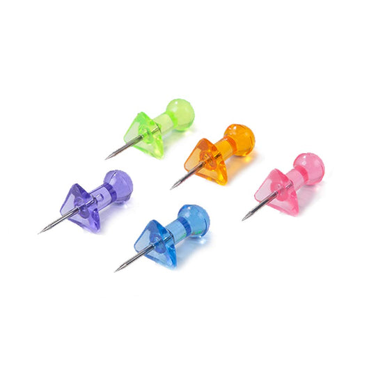 Deli W0030 Tpt.Color Push Pins 23mm 100T - Color May Vary