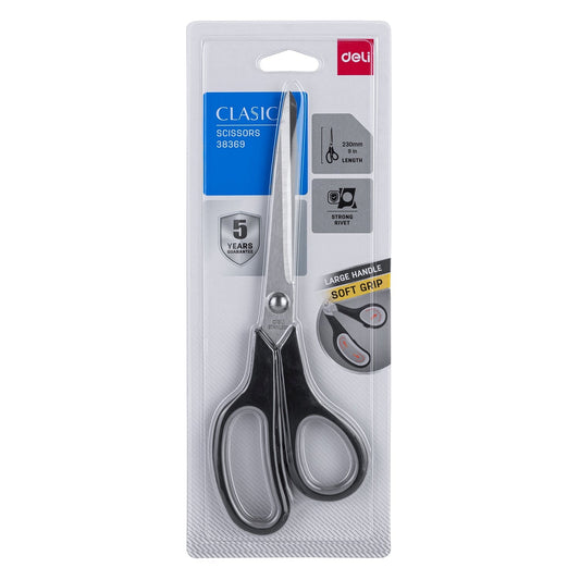 Deli W38369 Soft-Touch Scissors 230 mm - Color May Vary