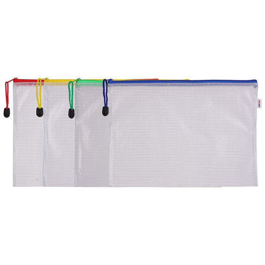 Deli W5656 Mesh Zip Bag A5 Astd 10 - Color May Vary