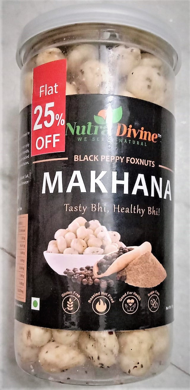 Nutra Divine- (BLACK PEPPY FOXNUT)-MAKHANA, 90Gm