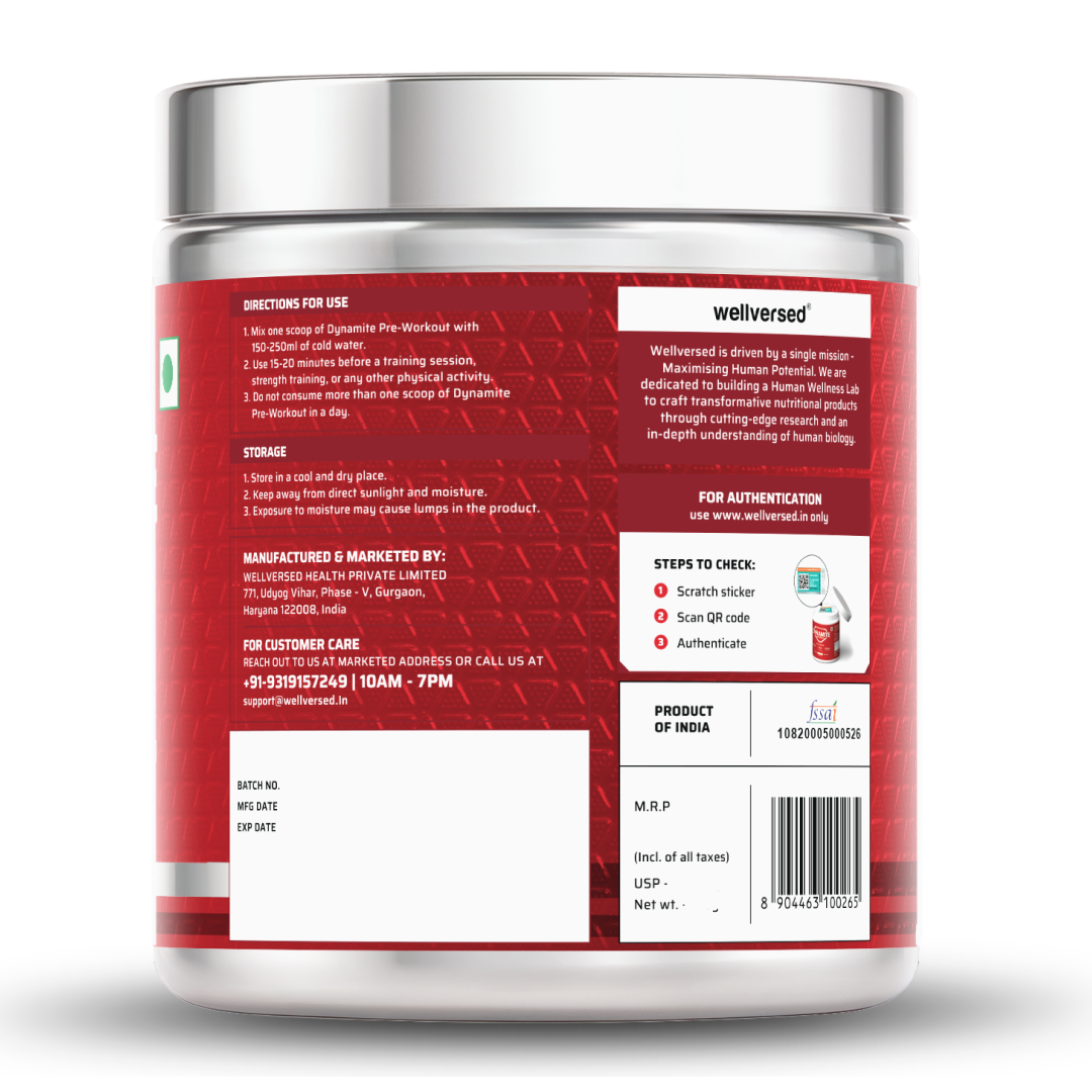 Dynamite Pre-Workout (210g, 15 Servings) | Watermelon Ice