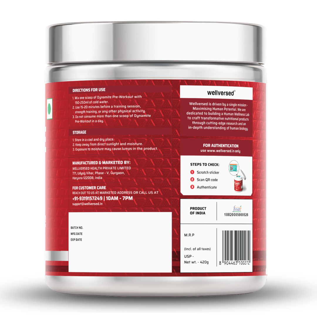 Dynamite Pre-Workout (420g, 30 Servings) | Watermelon Ice