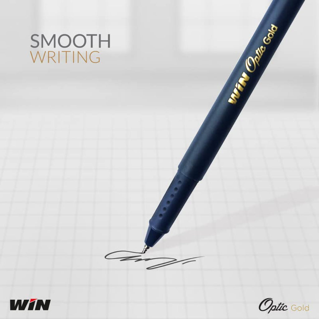 Win Optic Gold Ball Pen Blue (10 Pcs Card)