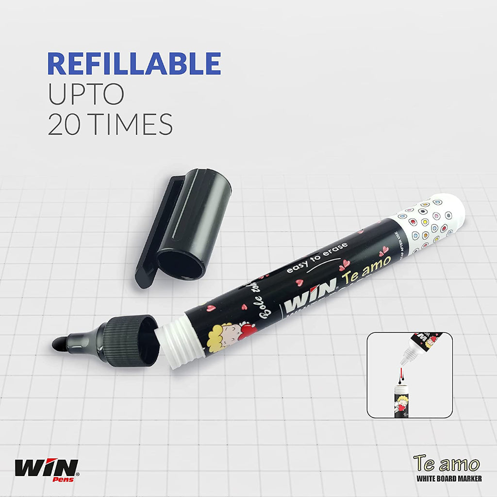 Win Te Amo White Board Marker Ink 1 Box Black