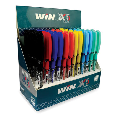 Win X5 Ball Pen 60 Pcs Dispenser ( 50 Blue, 8 Black, 2 Red)