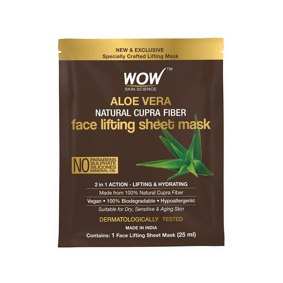 WOW SKIN SCIENCE Aloe Vera Natural Cupra Fiber Face Lifting Sheet Mask  (25 ml)
