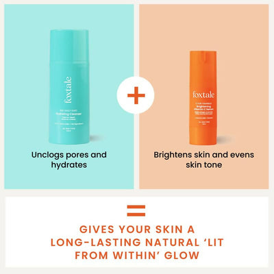 Foxtale Hydrate & Glow Skin Care Kit for Glowing Skin: Cleanser Hydrating Face Wash + Vitamin C Face Serum