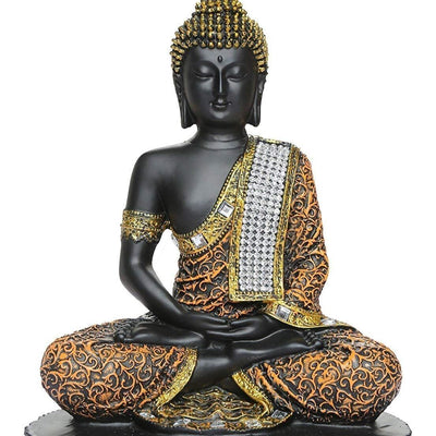 Global Grabbers Polyresin Sitting Buddha Idol