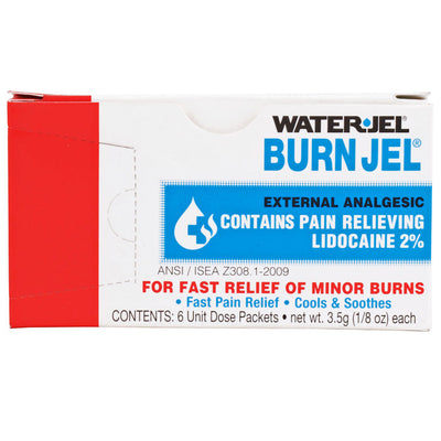 Water Jel Burn Jel Topical Burn Relief Gel with Lidocaine 2% Unit Dose Packets
