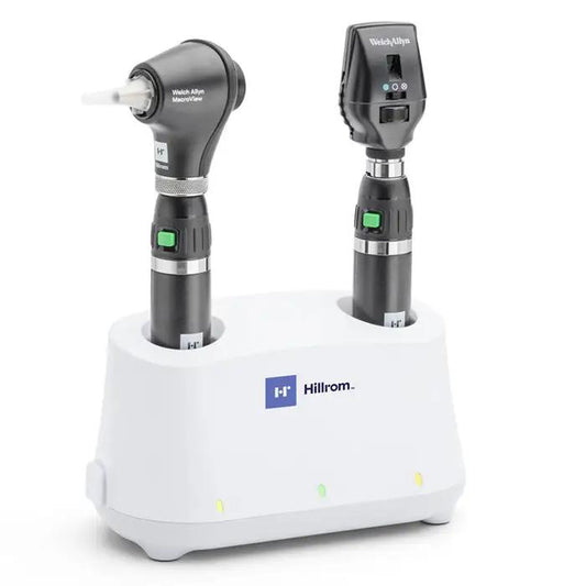 Welch Allyn 3.5V Diagnostic Set with Coaxial LED Ophthalmoscope, MacroView Basic LED Otoscope, Universal Desk Charger